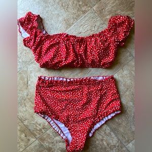 Shein 2 piece Ditsy Floral Frill Swimsuit